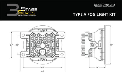 Diode Dynamics SS3 Max Type A Kit ABL SAE Fog Lights (White) - 2015-2021 Subaru WRX / 2015-2017 Subaru WRX STi / 2013-2017 Subaru BRZ / 2013-2016 Scion FR-S / 2013-2015 Honda Civic Si Sedan / 2016-2025 Honda Civic