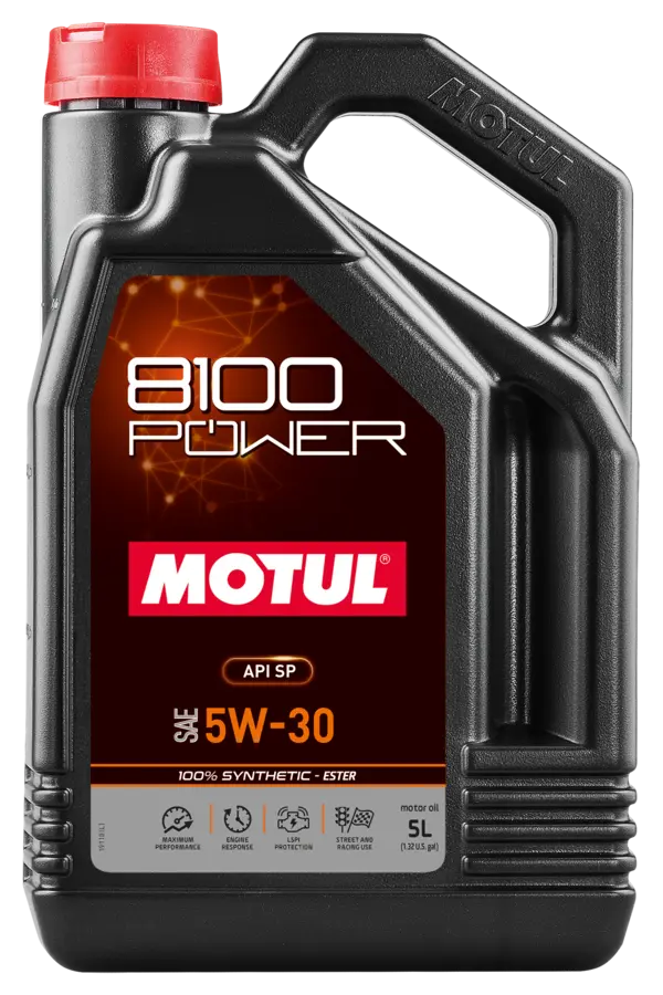 Motul 8100 Power 5W30 Synthetic Engine Oil (5 Liter Jug)