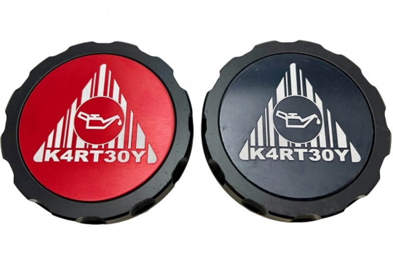 KARKB-100-OILCAP-V2 Kartboy Oil Cap Aluminum Black with Black and Red Center Logos - 2015-2020 Subaru WRX & STI,