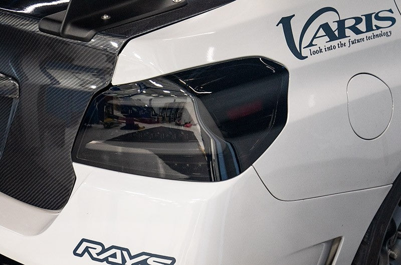 SCDLT-WRX15BBLED-SQ-TM Spec-D Sequential LED Tail Lights - 2015+ WRX / STI-Glossy Black-Tinted Lens-White LED Bar,