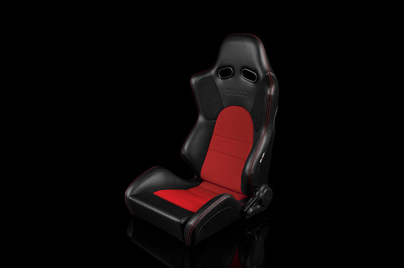 BRMBRR2-BKRD Braum Advan Series Racing Seat (Black & Red) - Universal,
