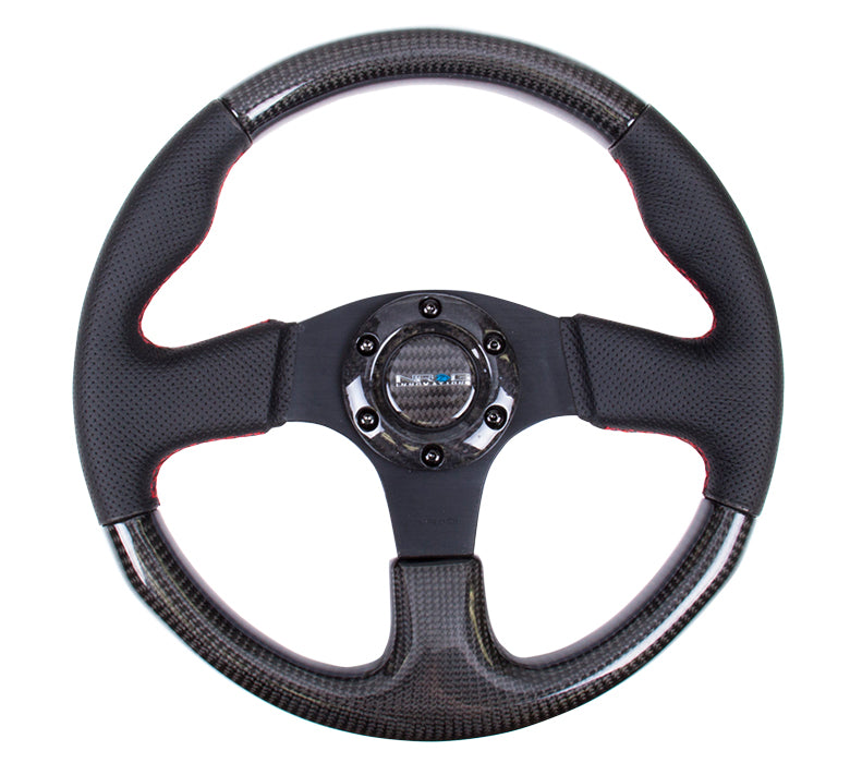 NRGST-310CFRS NRG 315mm Carbon Fiber Steering Wheel With Red Stitching - Universal,