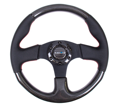 NRGST-310CFRS NRG 315mm Carbon Fiber Steering Wheel With Red Stitching - Universal,