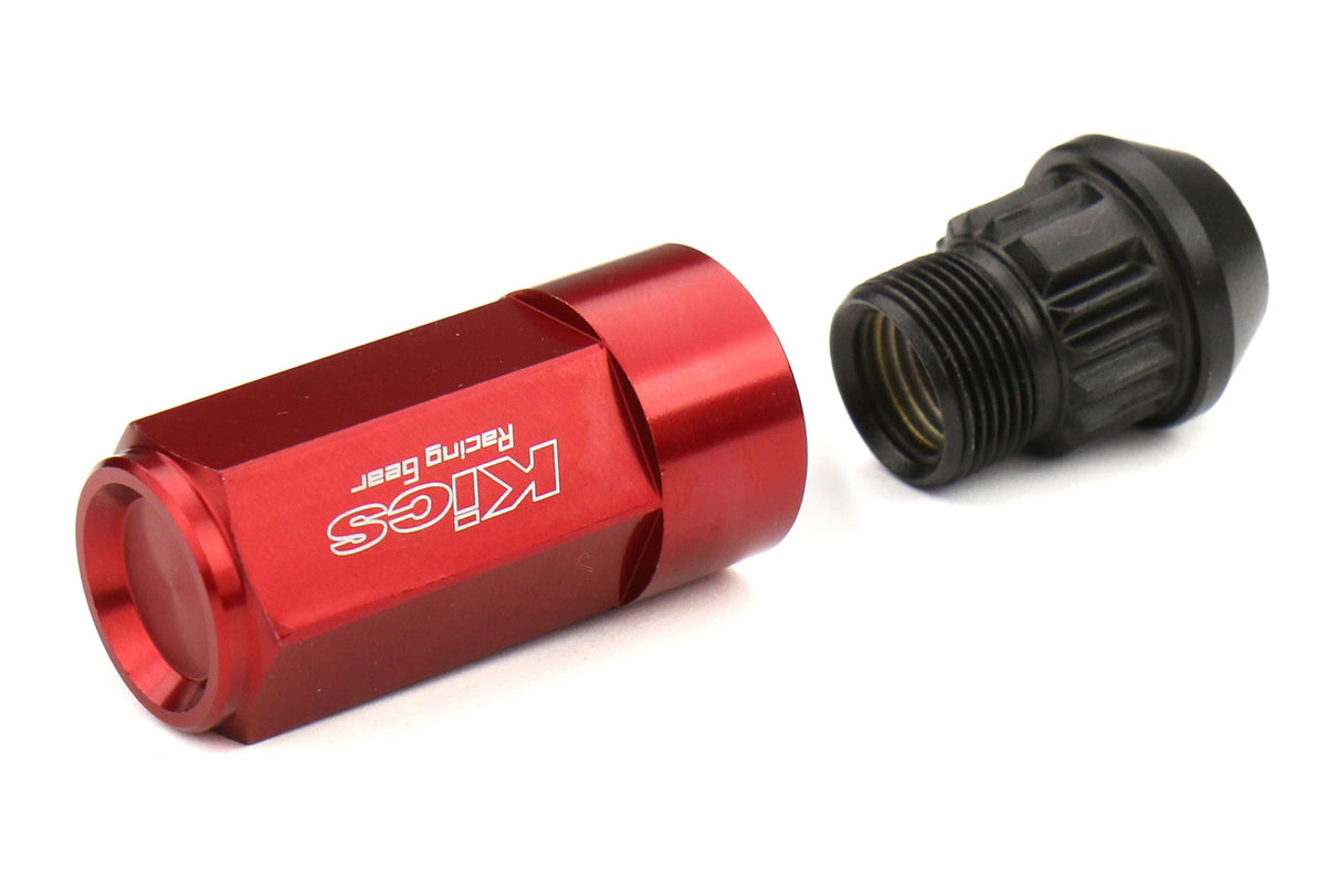 KICWCL5313R Project Kics Leggdura Racing Shell Type Lug Nut 53mm (Closed-End) - 2015+ WRX / 2015+ STI / 2013+ FT86-Red,