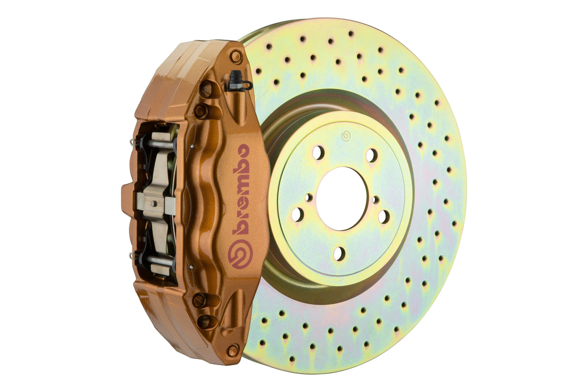 BRE1E4.6003A4 Brembo Front 4 Piston OE Slotted or Drilled Brake Kit - 2015+ WRX-Gold-Drilled,