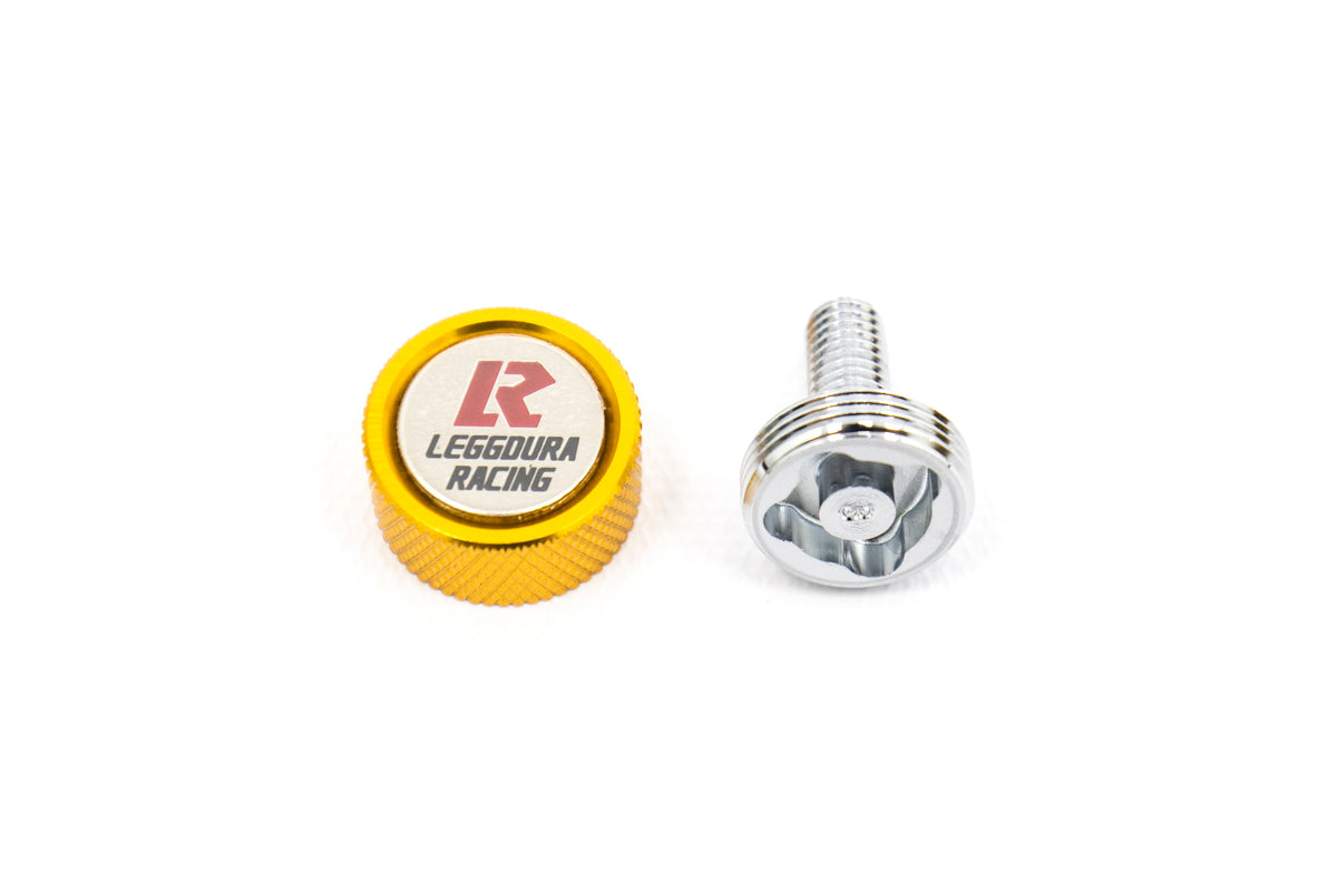 KICWKPLBA Project Kics Leggdura Racing 2pc License Plate Lock Bolts - Universal-Gold,