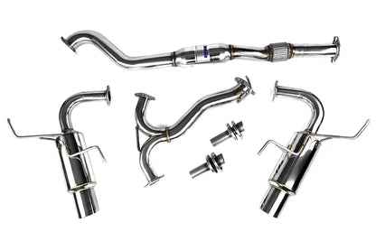 INVHS11STIGTP Invidia Dual N1 Resonated Exit Exhaust (Polished or Titanium Tip) - 2014+ Forester XT-Stainless Tips,