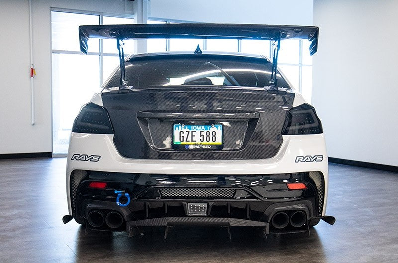 SCDLT-WRX15BBLED-SQ-TM Spec-D Sequential LED Tail Lights - 2015+ WRX / STI-Glossy Black-Tinted Lens-White LED Bar,
