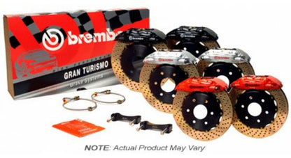 BRE2E4.5003A2 Brembo 2 Piston Rear BBK Drilled or Slotted : Red Claiper, Drilled Rotor - 2E4.5003A2,