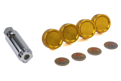 KICWKPLBA Project Kics Leggdura Racing 2pc License Plate Lock Bolts - Universal-Gold,