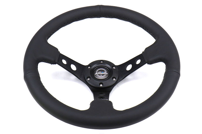 NRGRST-006BK NRG Reinforced Steering Wheel 350mm 3in Deep Black - Universal,