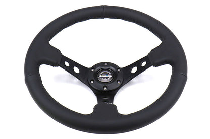 NRGRST-006BK NRG Reinforced Steering Wheel 350mm 3in Deep Black - Universal,