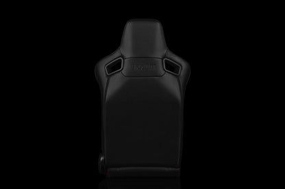 BRMBRR1X-NDOS Braum Elite-X Series Sport Seats - Black PU / Navy Denim / Orange Stitching Pair - Universal,