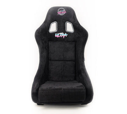 NRGFRP-303BK-ULTRA NRG Innovations FRP Bucket Seat ULTRA Edition with peralized back, Black alcantara material(medium),