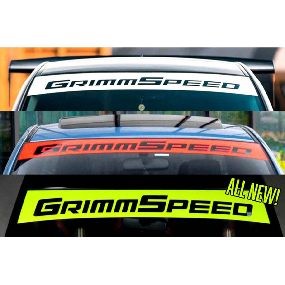 GRM111045 GrimmSpeed Windshield Banner Neon Green Universal,