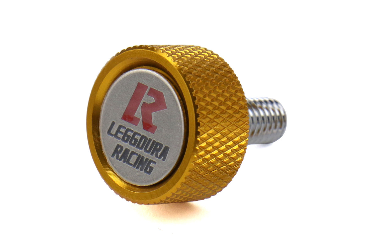 KICWKPLBA Project Kics Leggdura Racing 2pc License Plate Lock Bolts - Universal-Gold,
