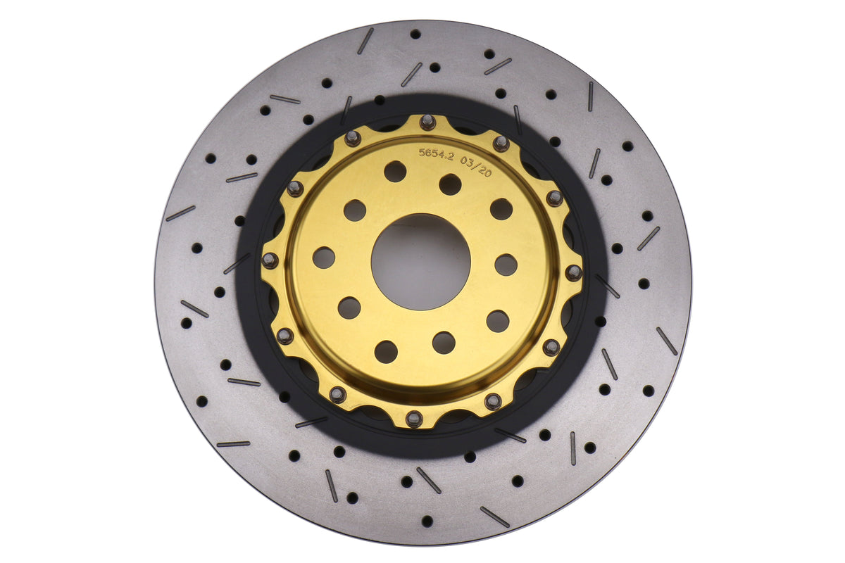 DBB5654GLDXS-10 DBA 5000 Series 2 Piece Drilled and Slotted Rotor (Front) - 2015-2017 STI / 2013+ FR-S / BRZ / 86,