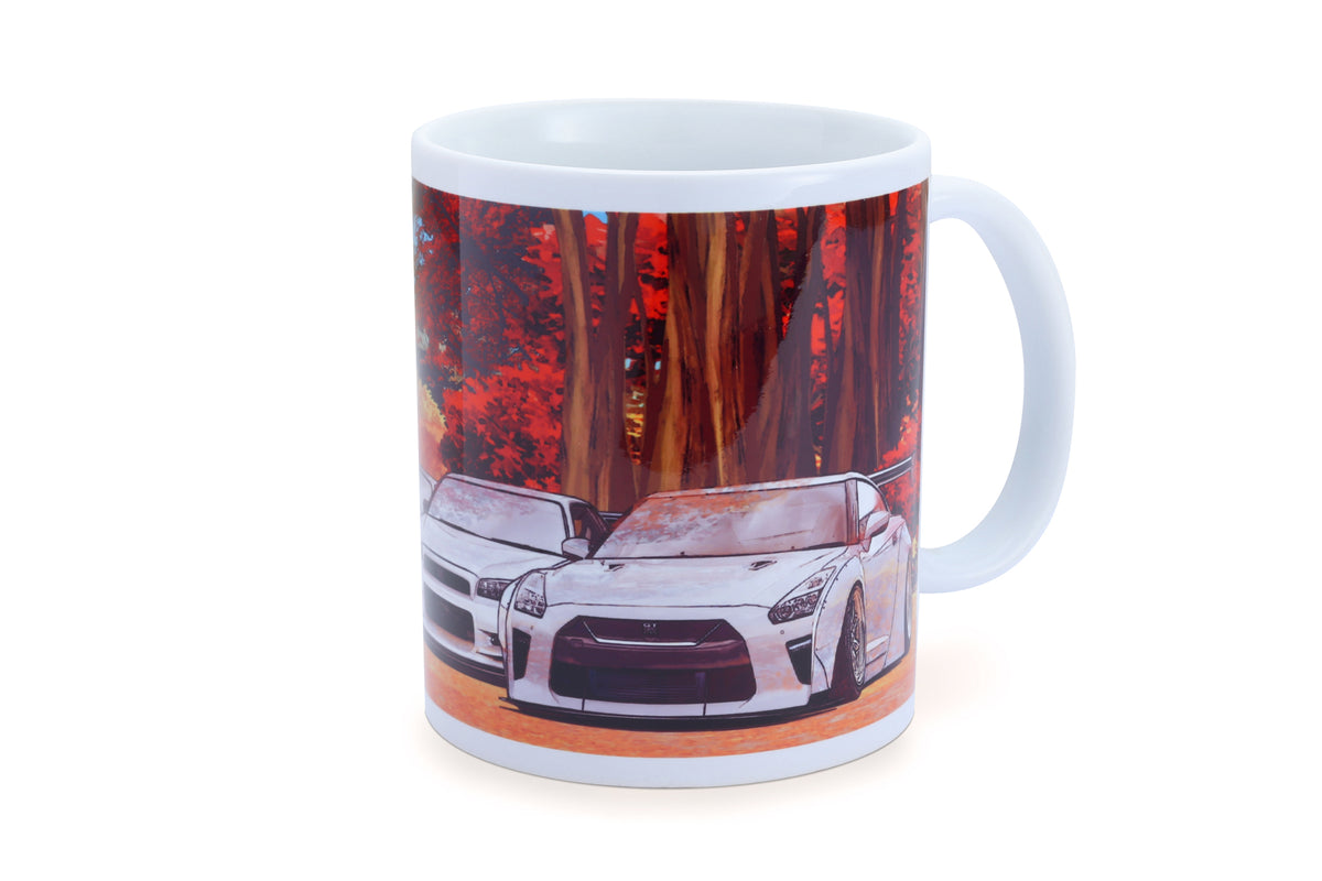 TOMTG601A-NS00D Tomei Mug White GT-R Autumn Nagano Forest,