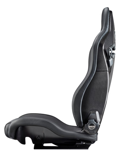 SPR00974ZNRDX Sparco SPX Carbon Fiber Seat Leather/Alcantara Black Right Side,