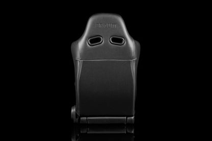 BRMBRR2-BKBK Braum Advan Series Sport Seats - Black Leatherette (Black Stitching) Pair - Universal,