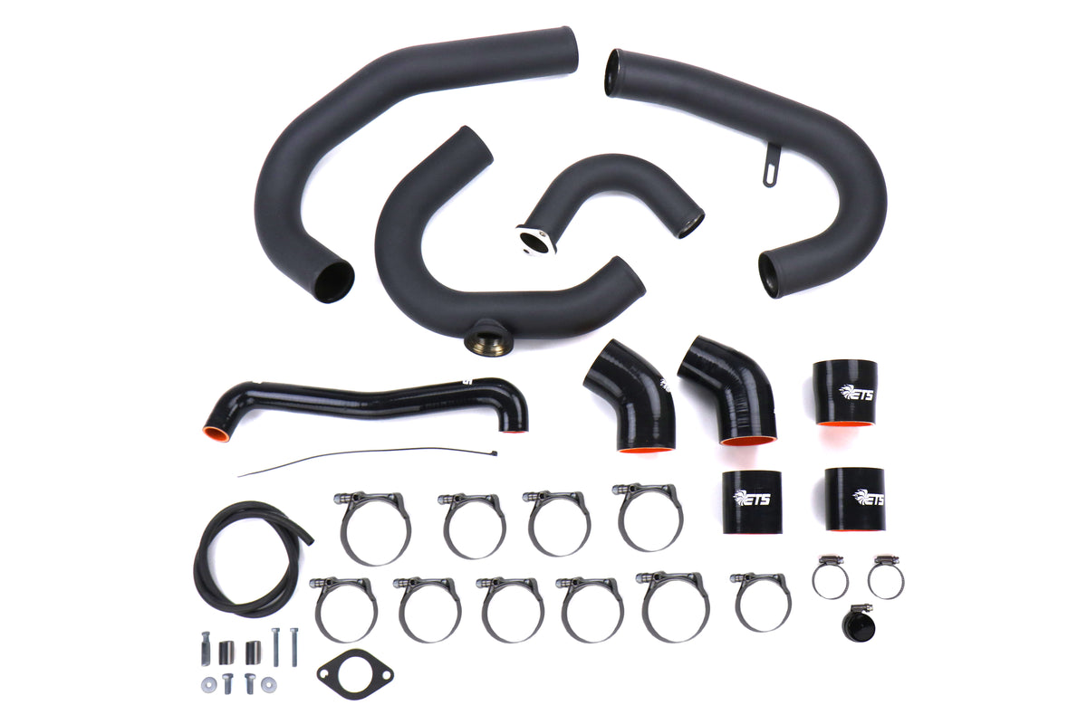 ETS200-40-ICP-003 ETS Front Mount Intercooler Piping Kit - 2015-2018 WRX-Wrinkle Black - Stainless Steel-HKS BOV-Stock,