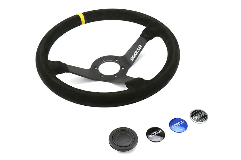 SPR015R345MSN Sparco R 345 Black Suede Steering Wheel - Universal,
