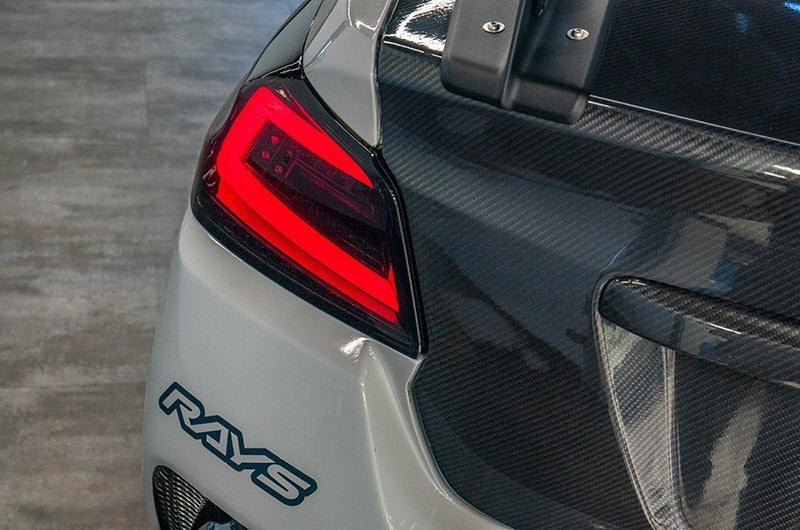 SCDLT-WRX15BBLED-SQ-TM Spec-D Sequential LED Tail Lights - 2015+ WRX / STI-Glossy Black-Tinted Lens-White LED Bar,