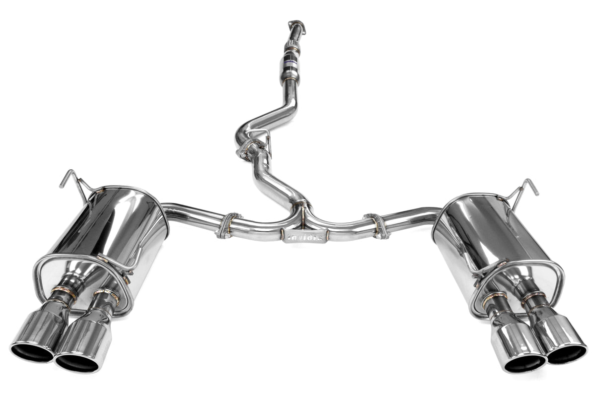 INVHS15STIG3S Invidia 15+ Subaru WRX/STI 4Dr Q300 Twin Outlet Rolled Stainless Steel Quad Tip Cat-Back Exhaust,