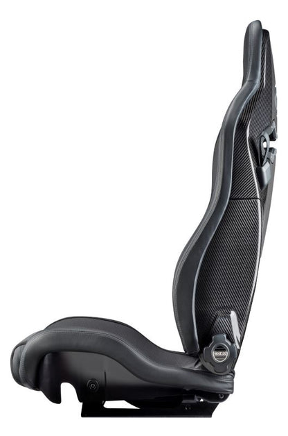 SPR00974ZNRDX Sparco SPX Carbon Fiber Seat Leather/Alcantara Black Right Side,