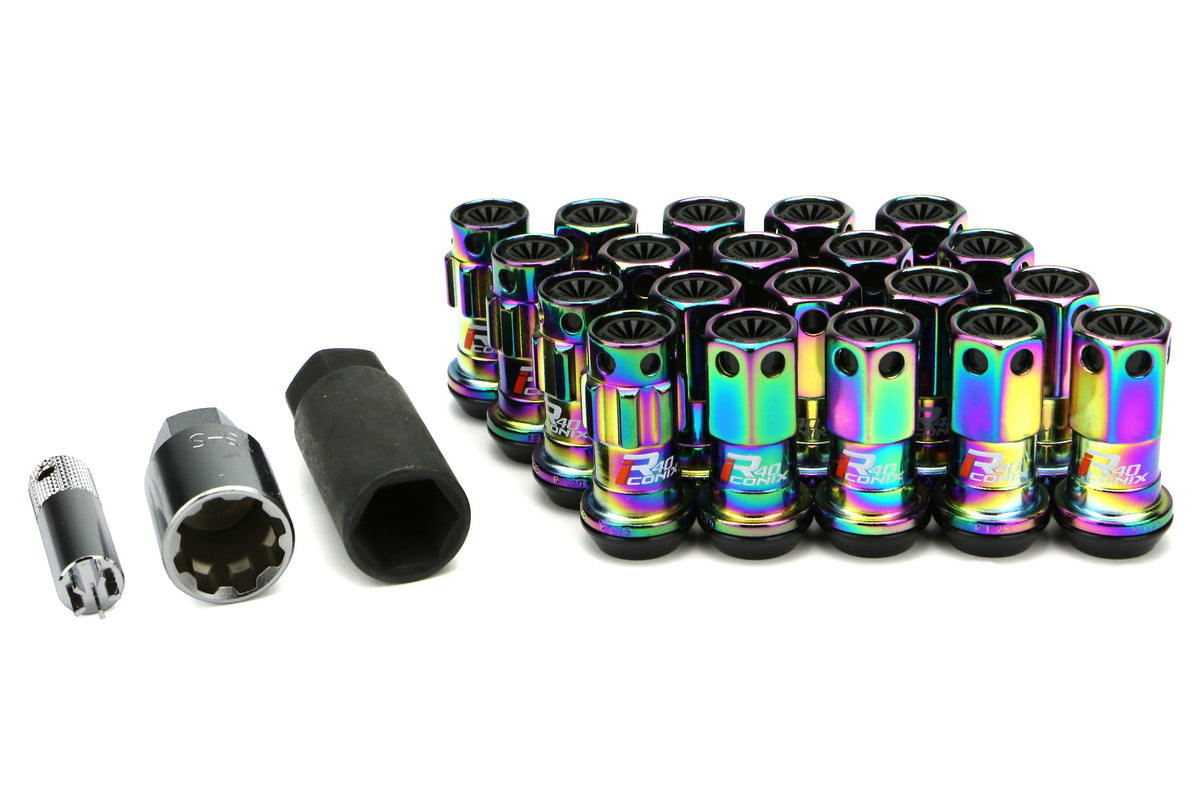KICWRIF13NK Project Kics R40 Iconix Lug Nuts W/ Lock - 2015+ WRX / 2015+ STI / 2013+ FT86-Neo Chrome,