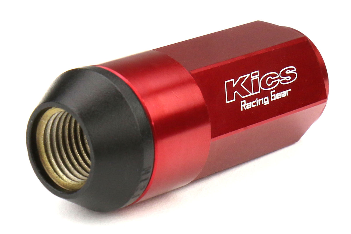 KICWCL5313R Project Kics Leggdura Racing Shell Type Lug Nut 53mm (Closed-End) - 2015+ WRX / 2015+ STI / 2013+ FT86-Red,