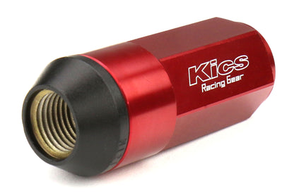 KICWCL5313R Project Kics Leggdura Racing Shell Type Lug Nut 53mm (Closed-End) - 2015+ WRX / 2015+ STI / 2013+ FT86-Red,