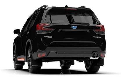 RALMF52-UR-BLK/WH Rally Armor UR Mudflaps - 2019+ Forester-Black Mud Flap with White Logo,