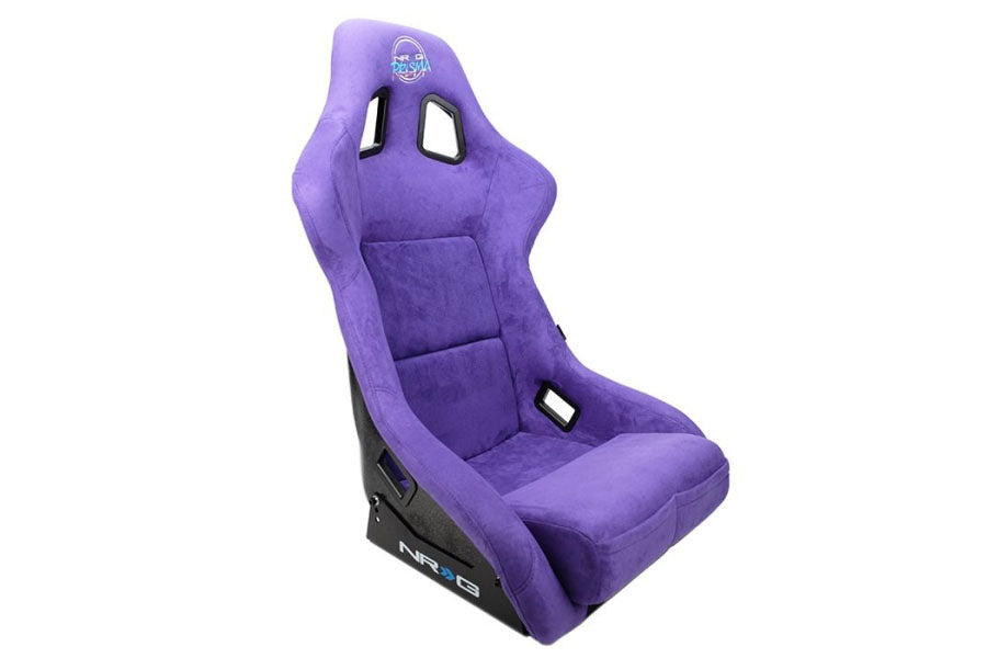 NRGFRP-302PP-PRISMA NRG Innovations FRP Bucket Seat PRISMA Edition with pearlized back. All Purple alcantara vegan material. (Large),