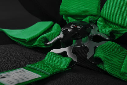 Braum 5 Point 3inch SFI Approved Racing Harness - Green Each - Universal