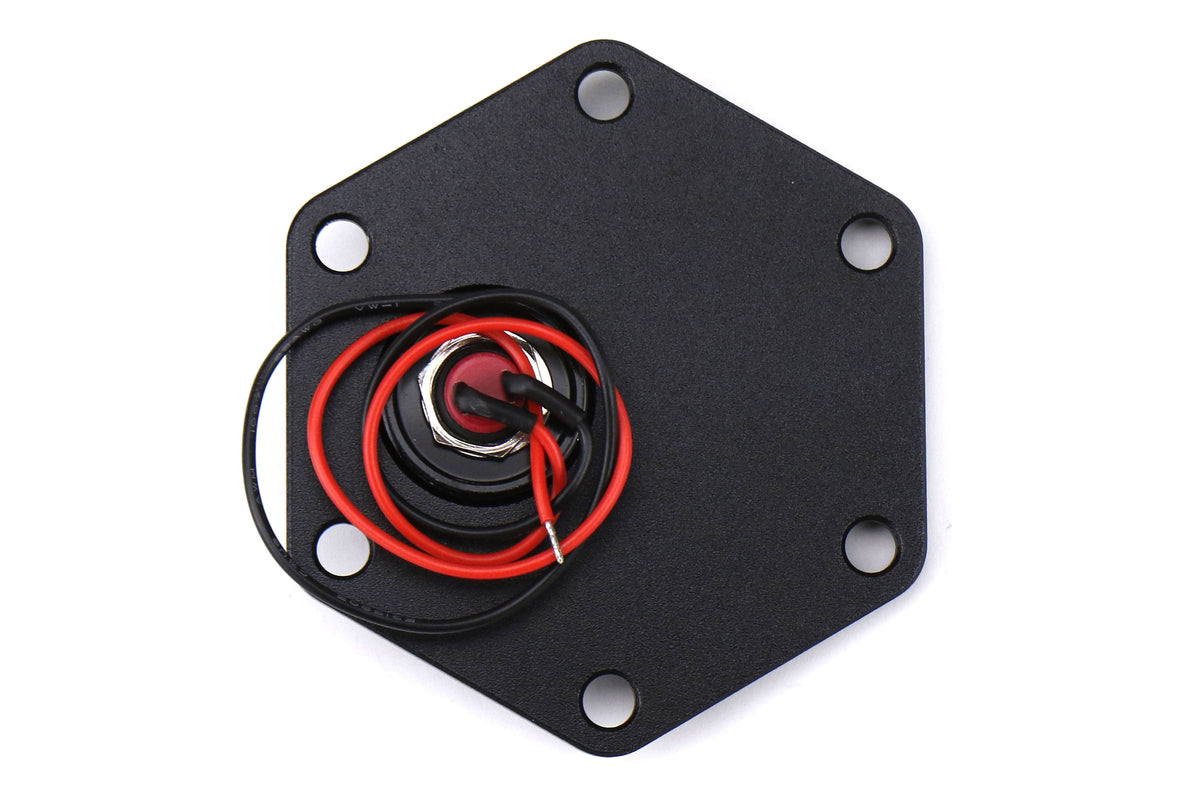 NRGSTR-600BK NRG Hexagonal Style Black Ring With Horn Button - Universal,