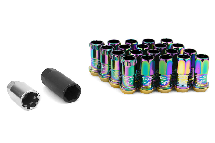 KICKRC13N Project Kics R40 Lug Nuts - 2015+ WRX / 2015+ STI / 2013+ FT86-R40 REVO Neo Chrome with Locks,