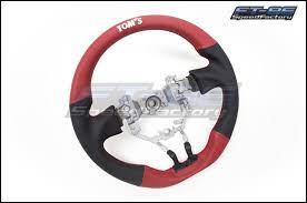 Toms Red/Black leather steering wheel,