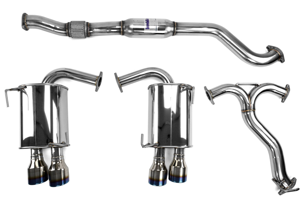 INVHS15STIG3T Invidia 15+ Subaru WRX/STI 4Dr Q300 Twin Outlet Rolled Titanium Burnt Quad Tip Cat-Back Exhaust,