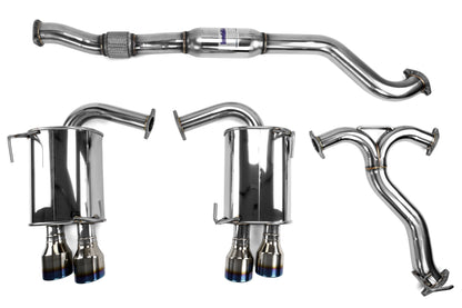 INVHS15STIG3T Invidia 15+ Subaru WRX/STI 4Dr Q300 Twin Outlet Rolled Titanium Burnt Quad Tip Cat-Back Exhaust,