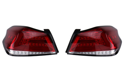 SCDLT-WRX15RLED-SQ-TM Spec-D Sequential LED Tail Lights - 2015+ WRX / STI-Chrome-Red Lens-Red LED Bar,