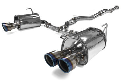 INVHS15STIG3T Invidia 15+ Subaru WRX/STI 4Dr Q300 Twin Outlet Rolled Titanium Burnt Quad Tip Cat-Back Exhaust,