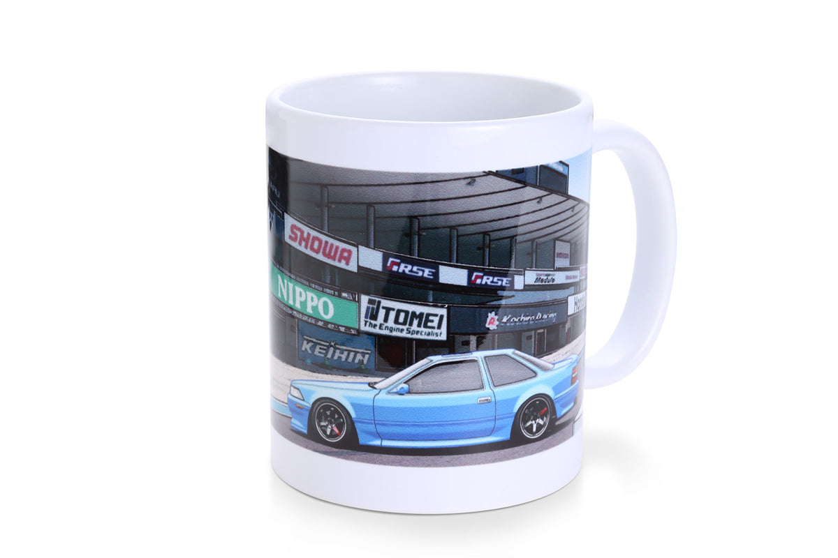 TOMTG601A-TY00A Tomei Mug White GDB/BNR32/AE86 Cherry Blossom Mt. Fuji,