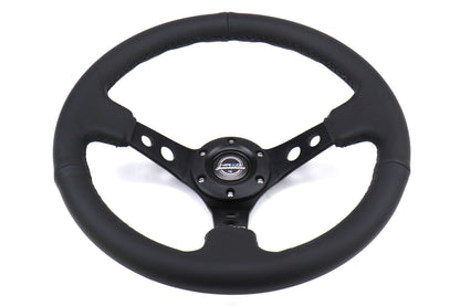 NRGRST-006BK NRG Reinforced Steering Wheel 350mm 3in Deep Black - Universal,