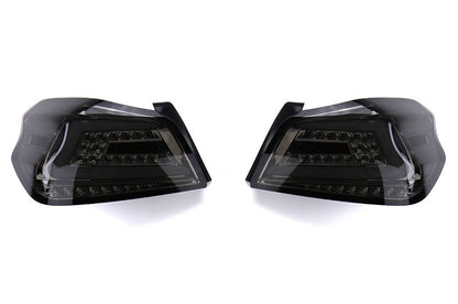 SCDLT-WRX15GLED-SQ-TM Spec-D Sequential LED Tail Lights - 2015+ WRX / STI-Chrome-Tinted Lens-White LED Bar,