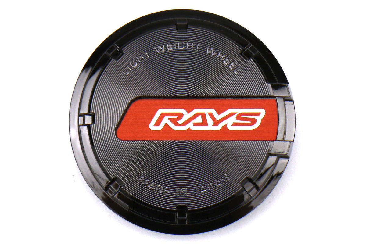 GRAWCGLRDBK Rays Gram Lights 57CR / 57DR GL Center Cap-Black - Black-Red,