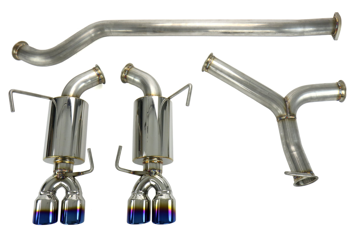ETS200-30-EXH-012 ETS Catback Exhaust System - 2015+ WRX / STI-Muffled-No Resonator-Blue Tips,