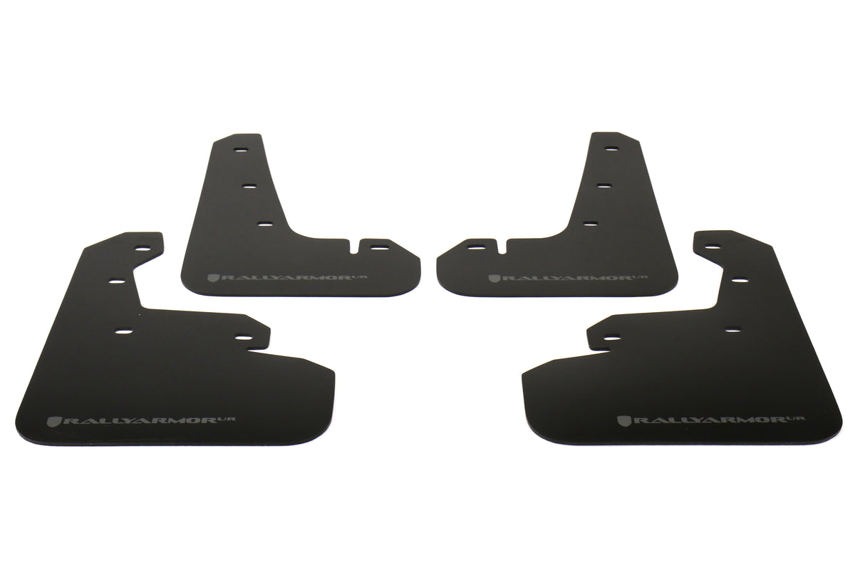 RALMF45-UR-BLK/SIL Rally Armor Mud Flaps - 2017+ Impreza-Black Mud Flap with Silver Logo,