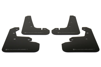 RALMF45-UR-BLK/SIL Rally Armor Mud Flaps - 2017+ Impreza-Black Mud Flap with Silver Logo,