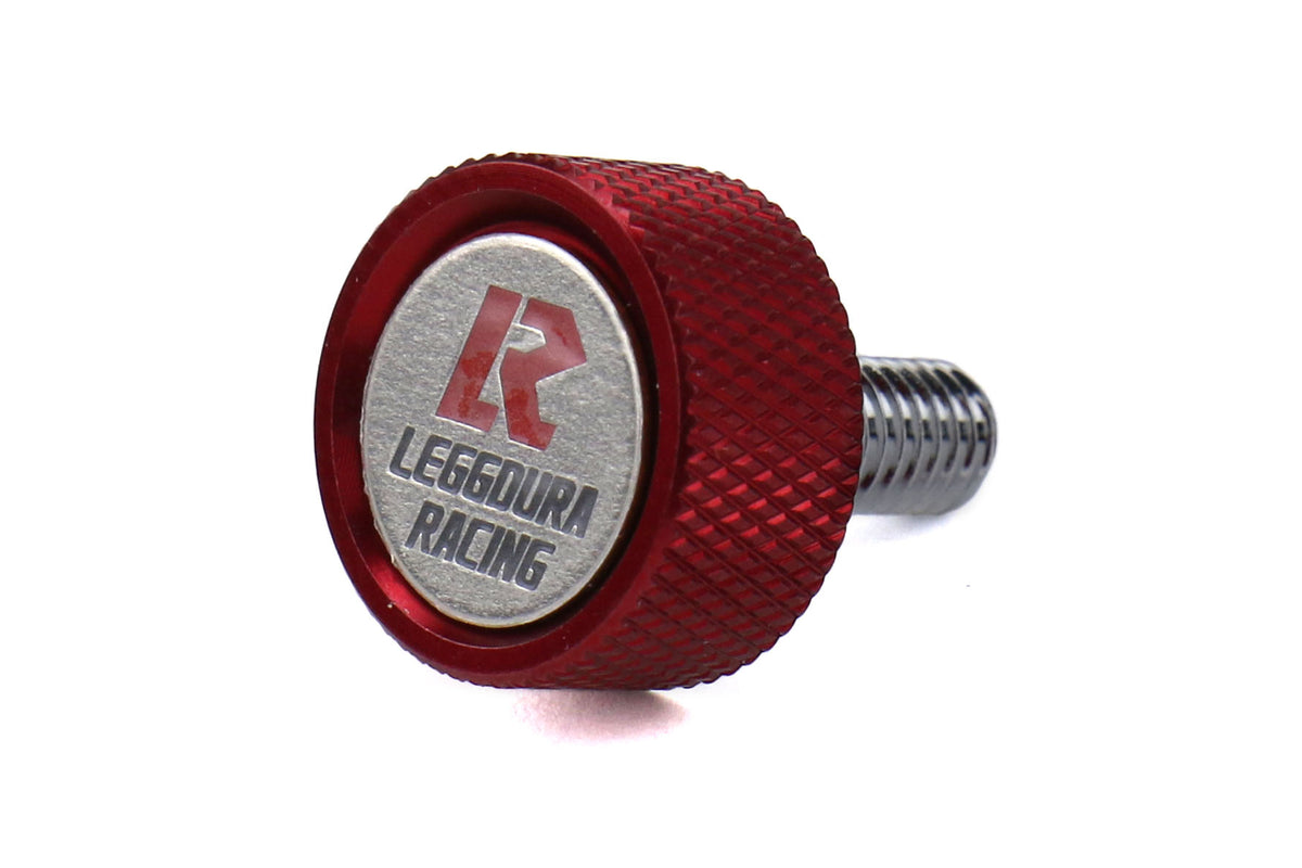 KICWKPLBR Project Kics Leggdura Racing 2pc License Plate Lock Bolts - Universal-Red,